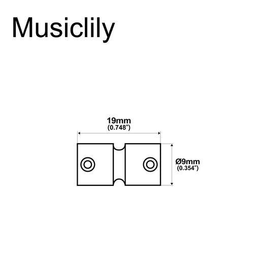 Dimensions of musiclily pro 19mm steel bass bridge saddles for 4 string precision and jazz bass mx2827 4p