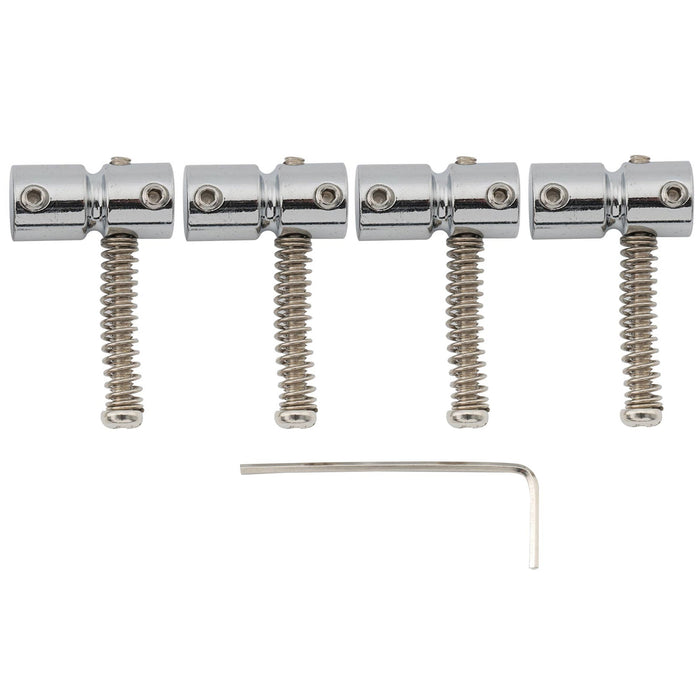 musiclily pro 19mm steel bass bridge saddles for 4 string precision and jazz bass mx2827 4p, chrome