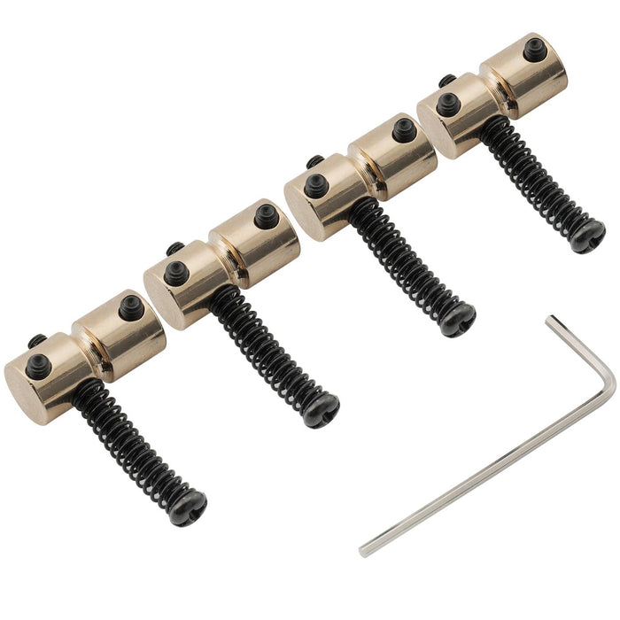 Musiclily Pro 19mmピッチ 鋼製 ベースブリッジ用サドル 4弦Precision/Jazz Bassエレキベース用 ブラック(4個セット)