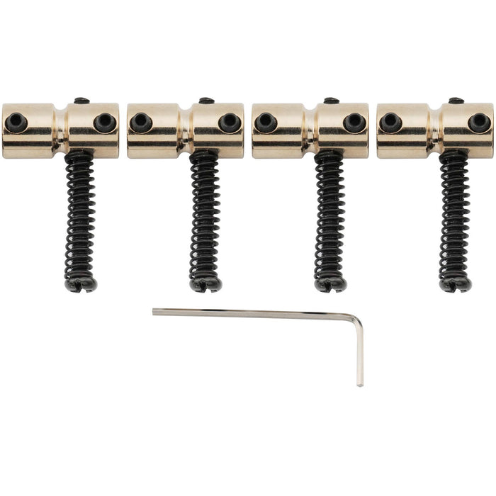 musiclily pro 19mm steel bass bridge saddles for 4 string precision and jazz bass mx2827 4p, gold