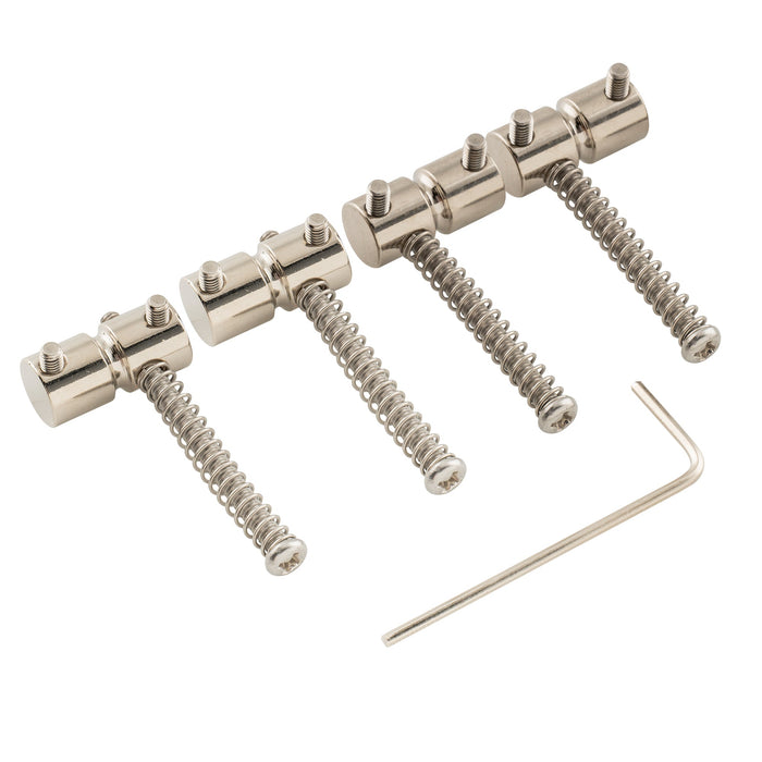 Musiclily Pro 19mmピッチ 鋼製 ベースブリッジ用サドル 4弦Precision/Jazz Bassエレキベース用 ブラック(4個セット)