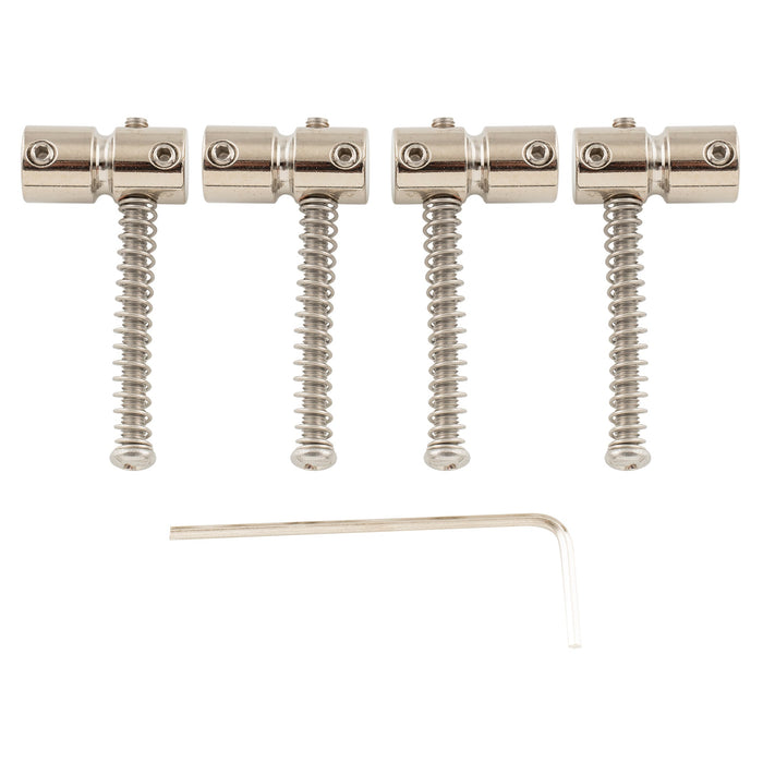 musiclily pro 19mm steel bass bridge saddles for 4 string precision and jazz bass mx2827 4p, nickel