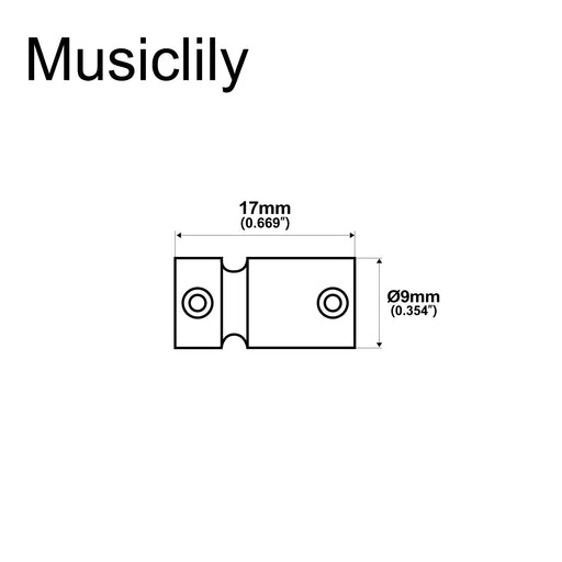 Dimensions of musiclily pro 17mm steel bass bridge saddles for 5 string precision and jazz bass mx2828 5p