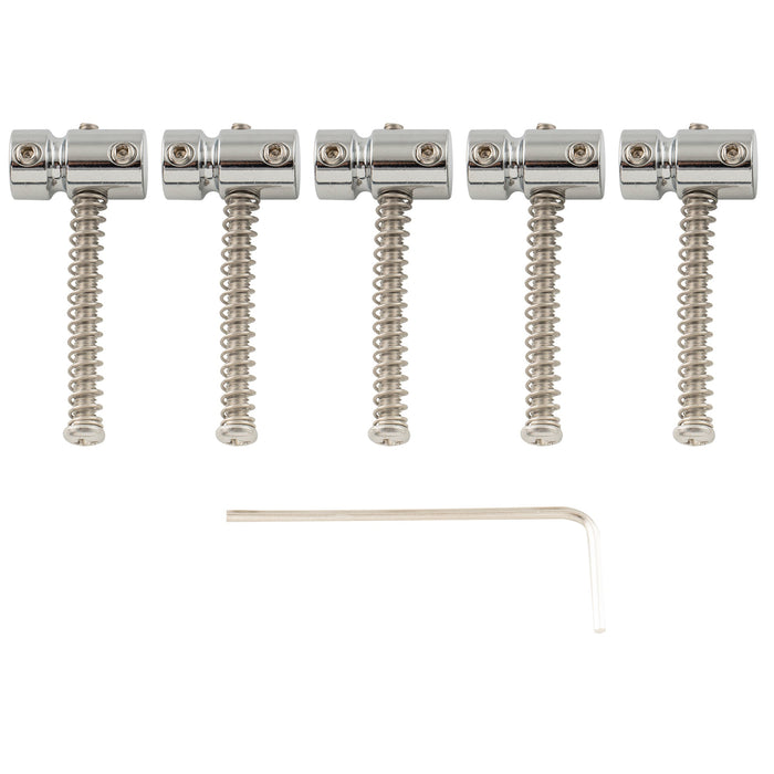 musiclily pro 17mm steel bass bridge saddles for 5 string precision and jazz bass mx2828 5p, chrome