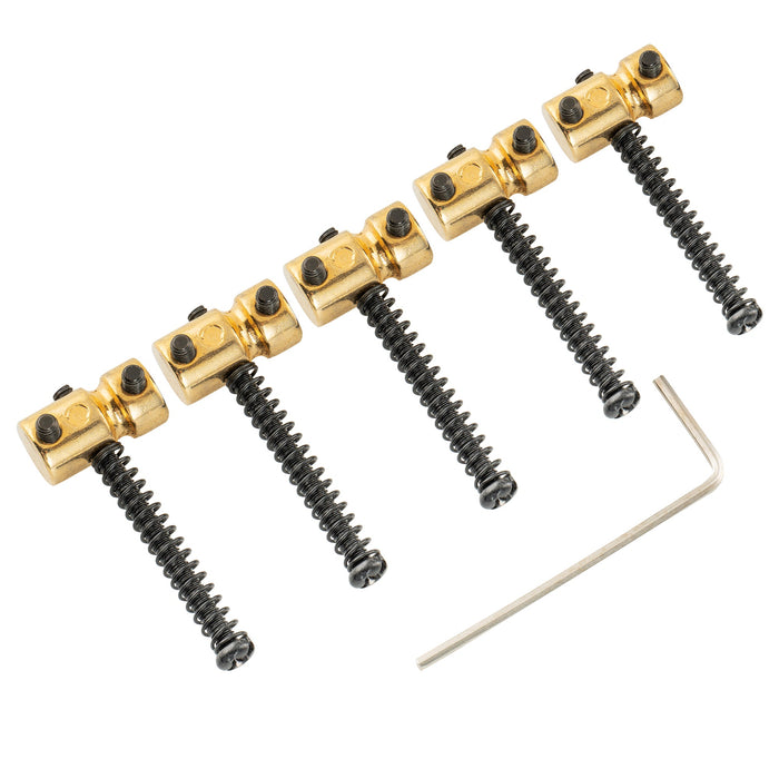 Musiclily Pro 17mmピッチ 鋼製 ベースブリッジ用サドル 5弦Precision/Jazz Bassエレキベース用 ブラック(5個セット)