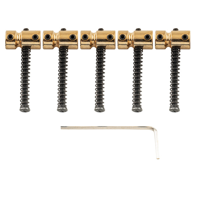 musiclily pro 17mm steel bass bridge saddles for 5 string precision and jazz bass mx2828 5p, gold