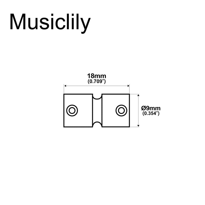 Dimensions of musiclily pro 18mm steel bass bridge saddles for 5 string precision and jazz bass mx2829 5p
