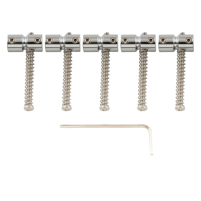 musiclily pro 18mm steel bass bridge saddles for 5 string precision and jazz bass mx2829 5p, chrome