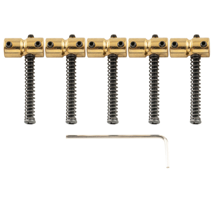 musiclily pro 18mm steel bass bridge saddles for 5 string precision and jazz bass mx2829 5p, gold