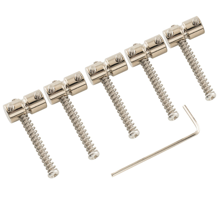 Musiclily Pro 18mmピッチ 鋼製 ベースブリッジ用サドル 5弦Precision/Jazz Bassエレキベース用 ブラック(5個セット)