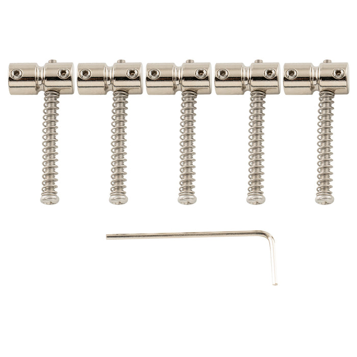 musiclily pro 18mm steel bass bridge saddles for 5 string precision and jazz bass mx2829 5p, nickel