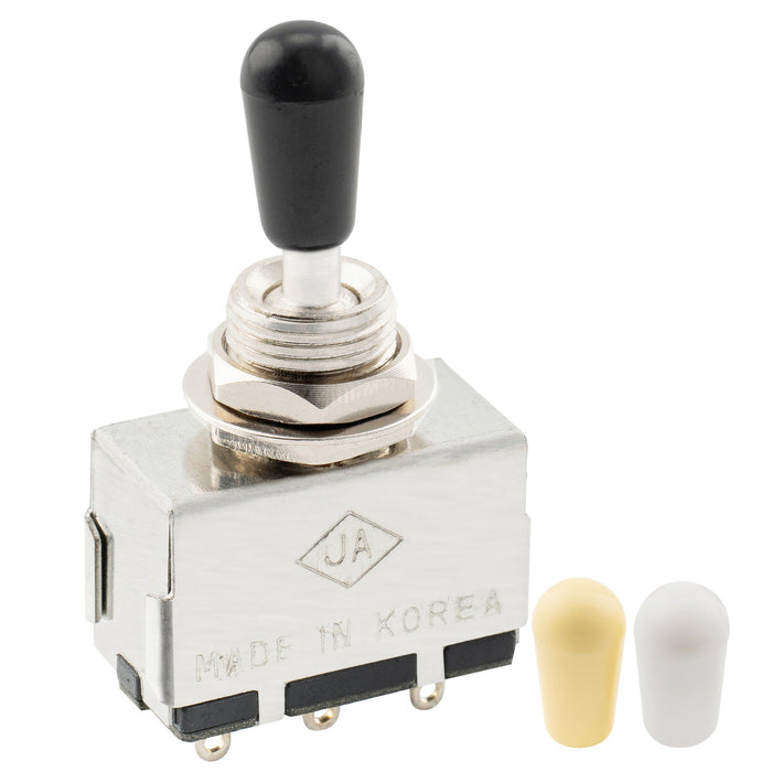 musiclily pro 3 way box style pickup selector toggle switch for electric guitar mx2831p, chrome