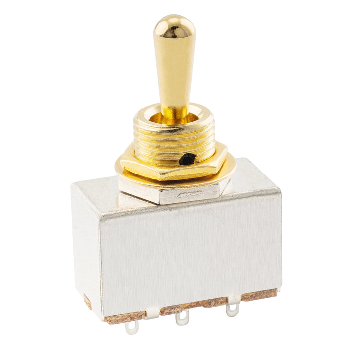 musiclily pro 3 way box style pickup selector toggle switch for electric guitar full metal mx2832p, gold