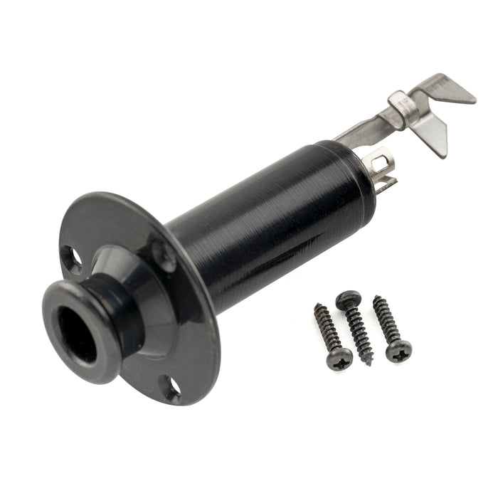 musiclily pro 1 4 inch mono stereo endpin output jack strap button jack socket for acoustic guitar bass mx2834p, black