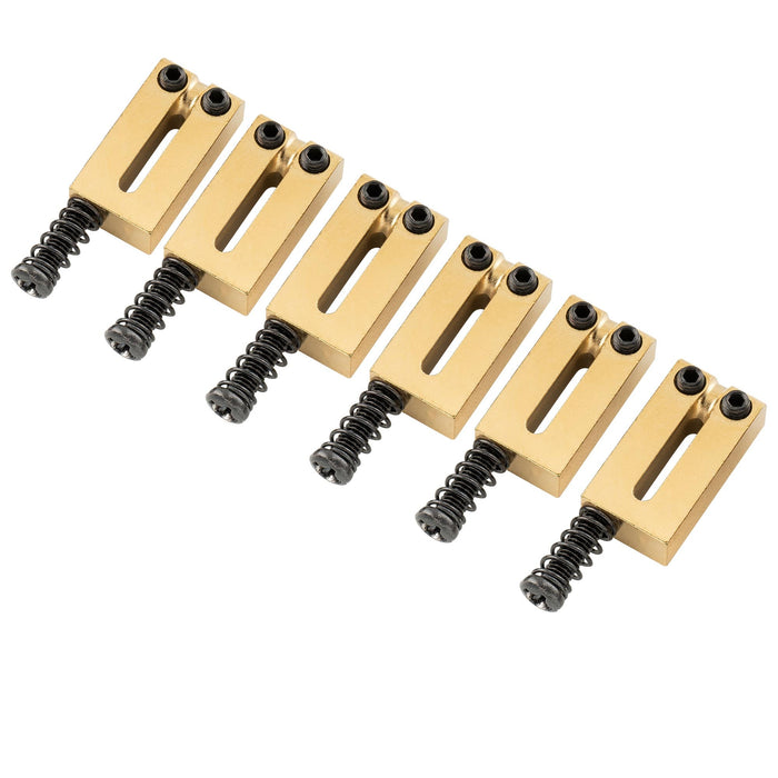 Part of musiclily ultra 10 5mm modern style full solid brass offset saddles for strat tele style electric guitar mx2854 6p