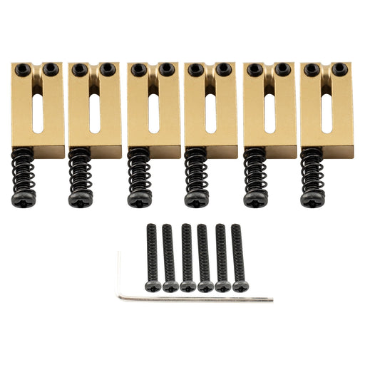 musiclily ultra 10 5mm modern style full solid brass offset saddles for strat tele style electric guitar mx2854 6p