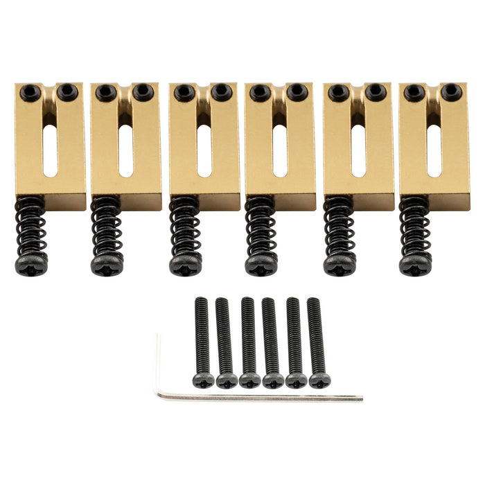 musiclily ultra 10 5mm modern style full solid brass offset saddles for strat tele style electric guitar mx2854 6p