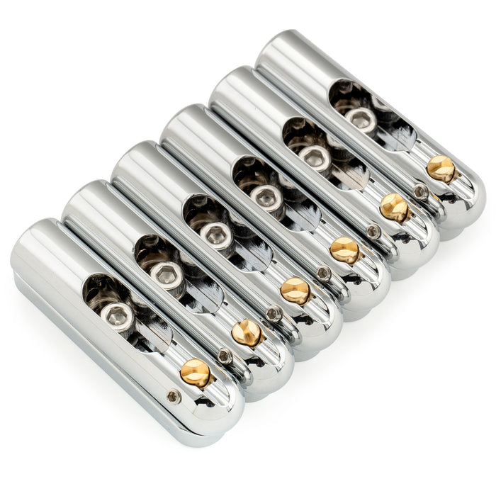 Part of musiclily ultra full solid brass non tremolo bridge individual single string bridge with 10mm separable 6 saddle and single base plate for electric guitar mx2902cr