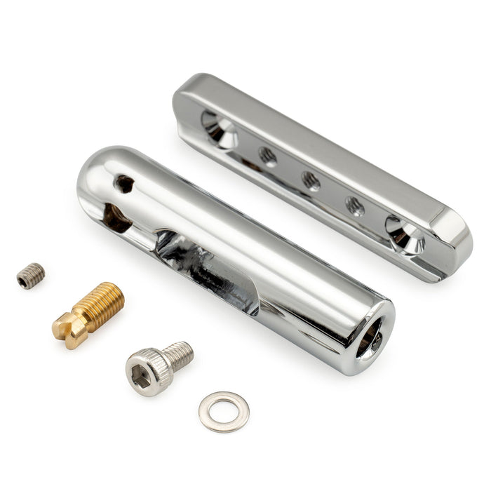 details of musiclily ultra full solid brass non tremolo bridge individual single string bridge with 10mm separable 6 saddle and single base plate for electric guitar mx2902cr