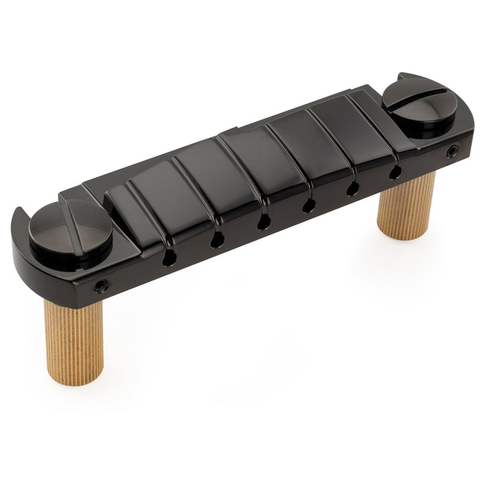 Musiclily Ultra 52mm (2-3/64 inch) String Spacing Full Solid Brass Pre-set Intonation Wraparound Bridge Tailpiece for USA Electric Guitar