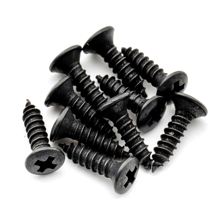 musiclily pro metric 2 5 10mm steel countersunk screws for guitar parts wood mounting mx2910 10p, black