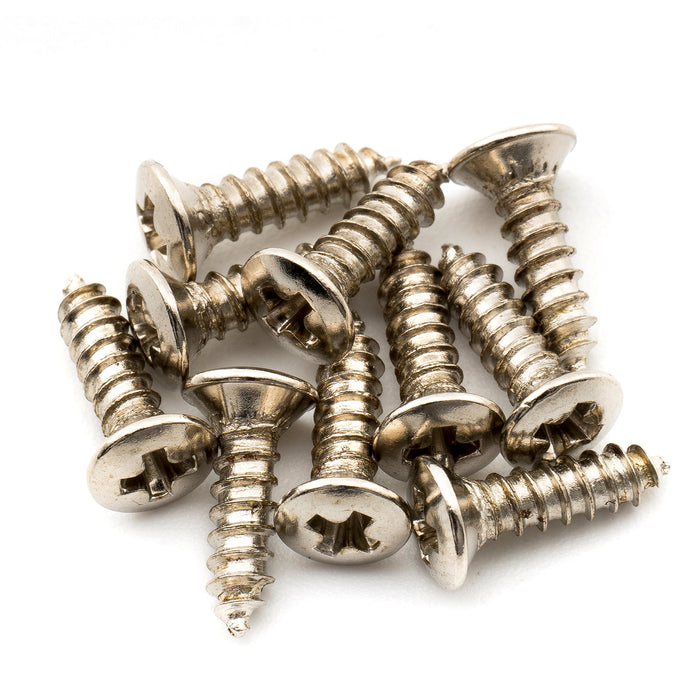 musiclily pro metric 2 5 10mm steel countersunk screws for guitar parts wood mounting mx2910 10p, nickel