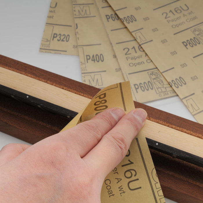 Application of 3m gold pre cut sandpaper abrasive sheet 9 inch x 11 inch mx2934 2p