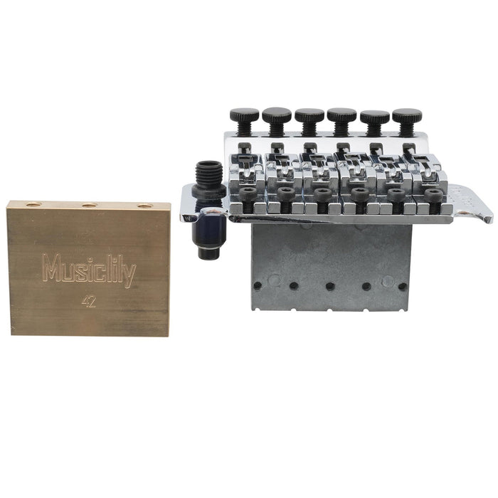 Application of musiclily ultra full solid brass steel block for electric guitar floyd rose locking tremolo bridge 32 34 37 42mm mx2945p