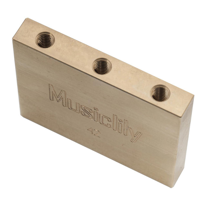 detail of musiclily ultra full solid brass steel block for electric guitar floyd rose locking tremolo bridge 32 34 37 42mm mx2945p