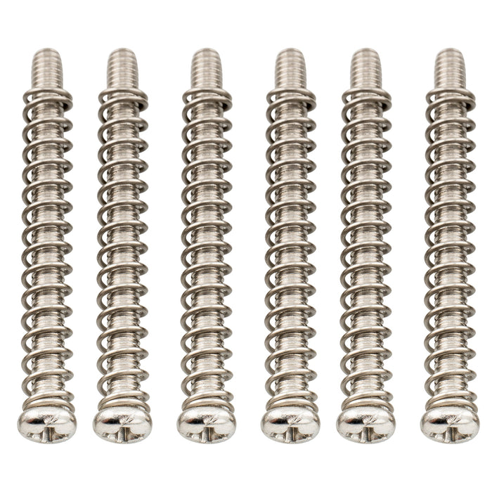 musiclily pro metric m3 35mm steel saddle intonation screws and springs set for imported electric guitar bass bridge mx2947 6mx2949 6p, nickel
