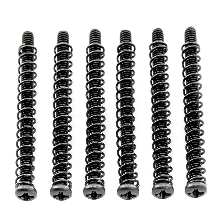 musiclily pro metric m3 40mm steel saddle intonation screws and springs set for imported electric bass bridge mx2948 6mx2950 6p, black