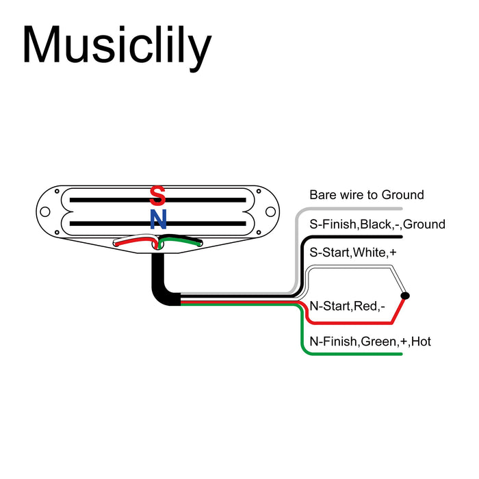 Artec SBA73 Alnico 5 Rail Blade Humbucker All Position Pickup MX2964 Wiring Diagram