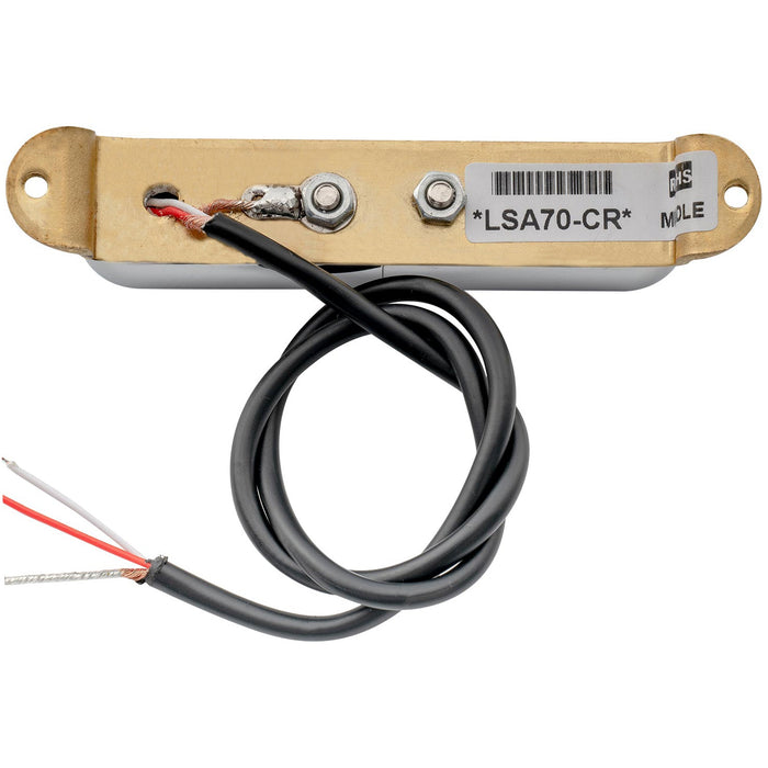 artec lsa70r alnico 5 lipstick style reverse wound single coil middle pickup 7 5k for strat style electric guitar mx2966bk, chrome