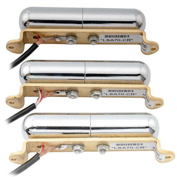 Juego de pastillas Artec LSA70 Alnico 5 Lipstick Style de bobina simple, mástil, puente medio para guitarra eléctrica estilo Strat