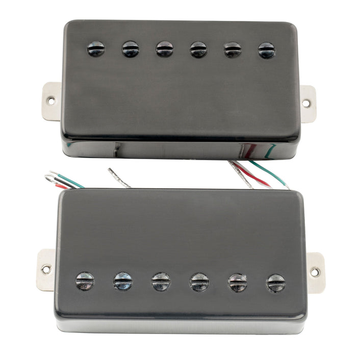 detail of artec lpa210 alnico 5 covered standard humbucker neck bridge pickups set for lp style electric guitar mx2971bkmx2972bk