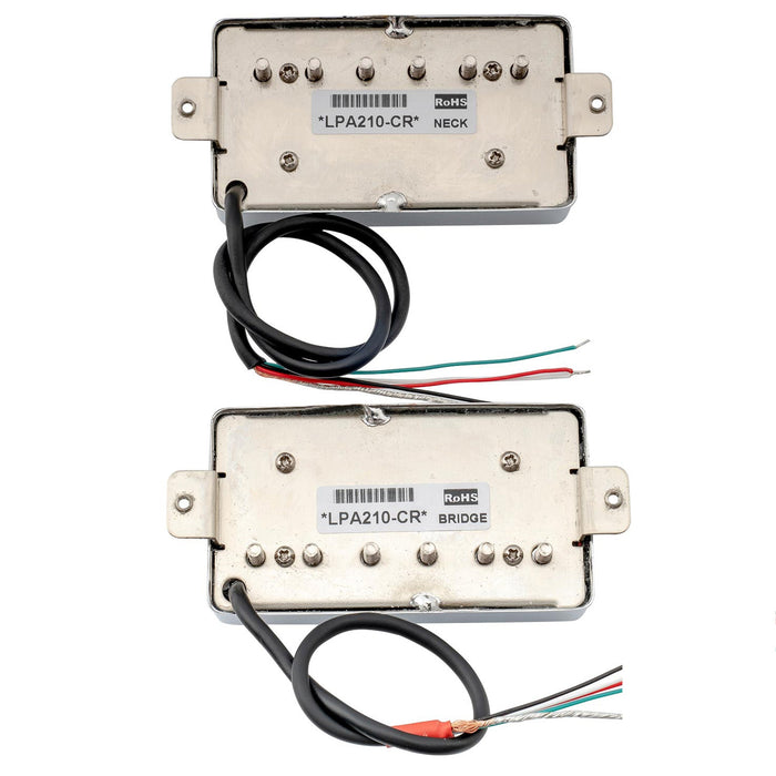 artec lpa210 alnico 5 covered standard humbucker neck bridge pickups set for lp style electric guitar mx2971bkmx2972bk, chrome