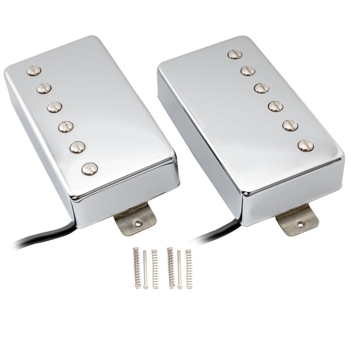 artec lpa210 alnico 5 covered standard humbucker neck bridge pickups set for lp style electric guitar mx2971bkmx2972bk, nickel