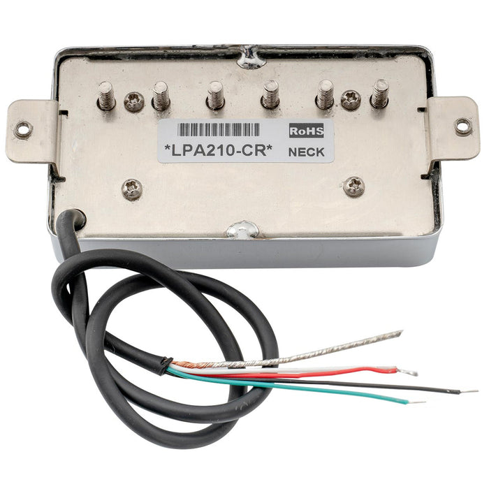 artec lpa210 alnico 5 covered standard humbucker neck pickup 8 4k for lp style electric guitar mx2971bk, chrome