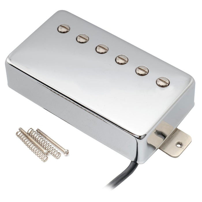 artec lpa210 alnico 5 covered standard humbucker neck pickup 8 4k for lp style electric guitar mx2971bk, nickel
