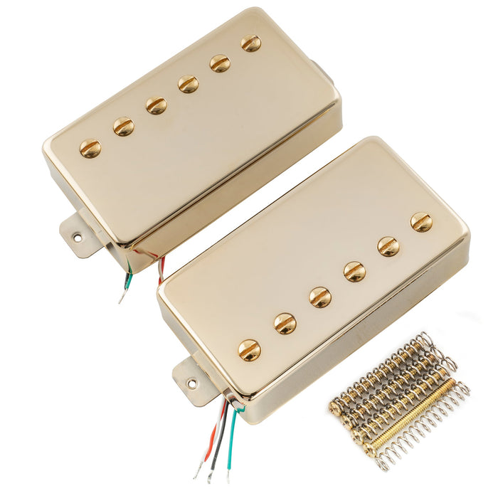 artec lpa210 alnico 5 covered standard humbucker neck bridge pickups set for lp style electric guitar mx2971bkmx2972bk, gold