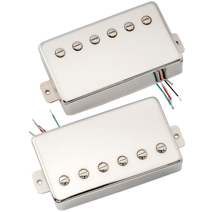 artec lpa210 alnico 5 covered standard humbucker neck bridge pickups set for lp style electric guitar mx2971bkmx2972bk, nickel