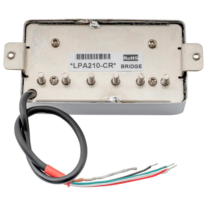 artec lpa210 alnico 5 covered standard humbucker bridge pickup 16 8k for lp style electric guitar mx2972bk, chrome