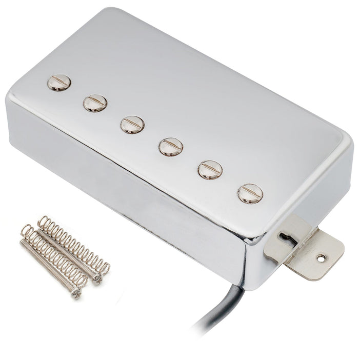 artec lpa210 alnico 5 covered standard humbucker bridge pickup 16 8k for lp style electric guitar mx2972bk, nickel