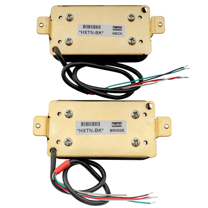 detail of artec hxtn super power rail blade ceramic humbucker electric guitar neck bridge pickups set mx2977bkmx2978bk