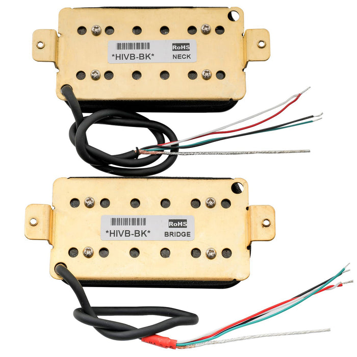 Part of artec hivb invader style uncovered adjustable hexagonal poles ceramic humbucker electric guitar neck bridge pickups set mx2979bkmx2980bk