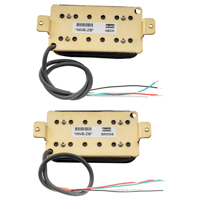 artec hivb invader style uncovered adjustable hexagonal poles ceramic humbucker electric guitar neck bridge pickups set mx2979bkmx2980bk, Zebra