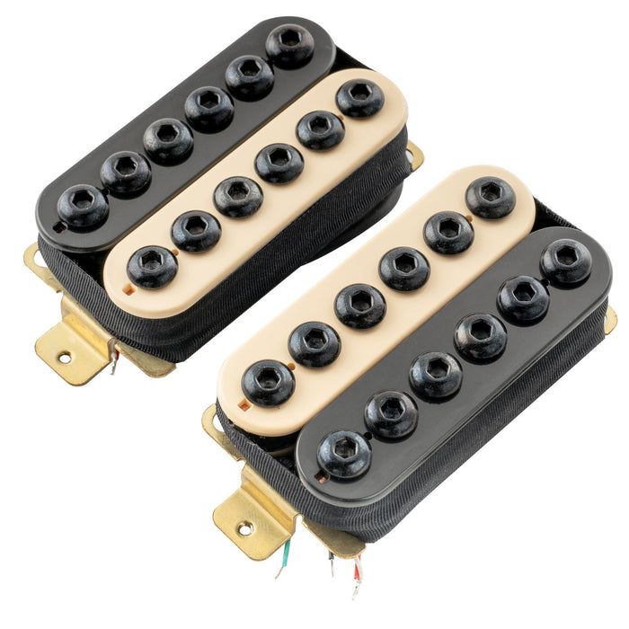 artec hivb invader style uncovered adjustable hexagonal poles ceramic humbucker electric guitar neck bridge pickups set mx2979bkmx2980bk, Zebra