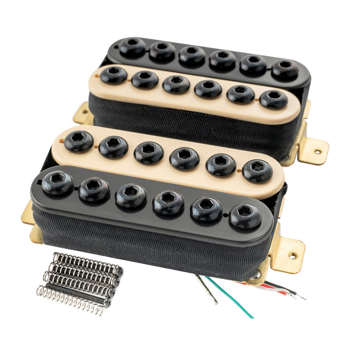 Artec HIVB Invader カバーなし 調整可能六角ポール セラミック ハムバッカーピックアップ ネックブリッジセット エレキギター用 ブラック