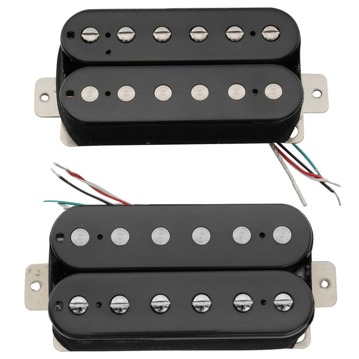 detail of artec vh rock a alnico 5 uncovered humbucker electric guitar neck bridge pickups set mx2983bkmx2984bk