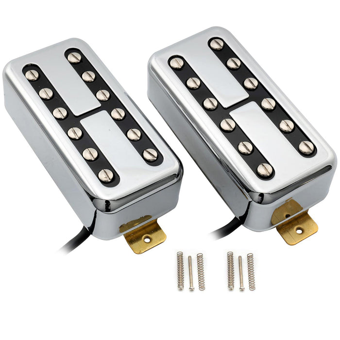 artec tvft a filtertron style alnico 5 humbucker electric guitar neck bridge pickups set mx2985crmx2986cr, gold